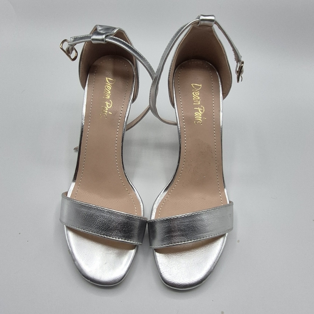 Dream Pairs Silver Ankle-Strap Sandals for Women